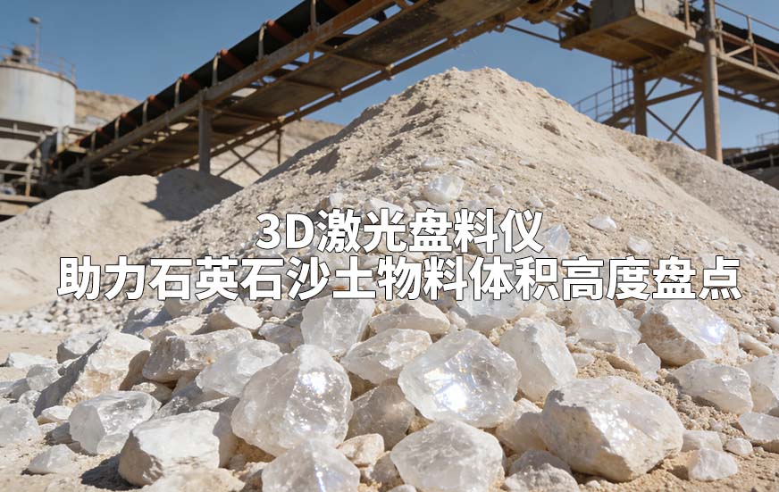3D激光盘料仪助力石英石沙土物料体积高度盘点 3D激光盘料仪助力石英石沙土物料体积高度盘点