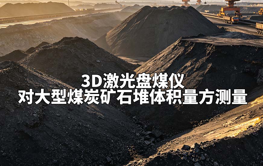 3D激光盘煤仪对大型煤炭矿石堆体积量方测量