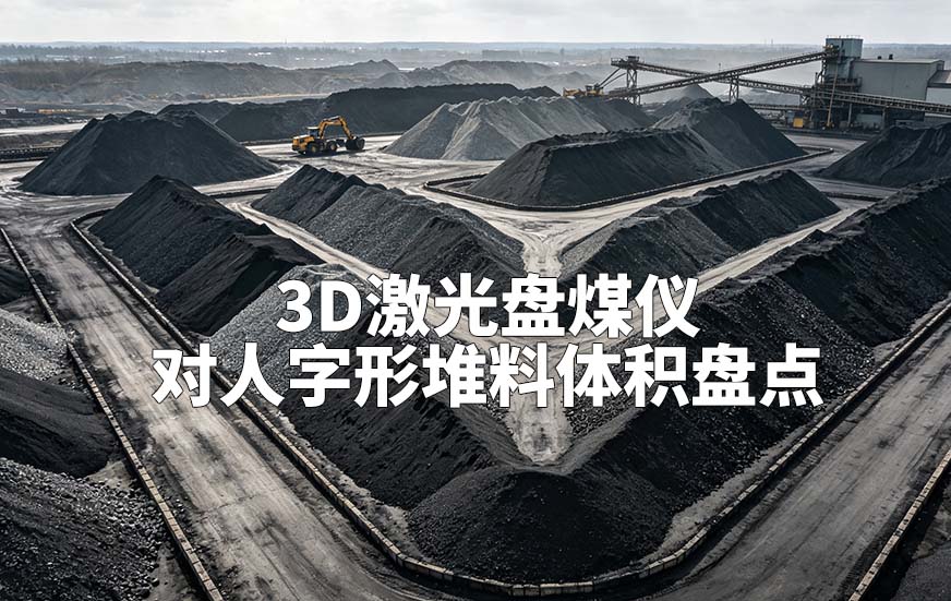 3D激光盘煤仪对人字形堆料体积盘点