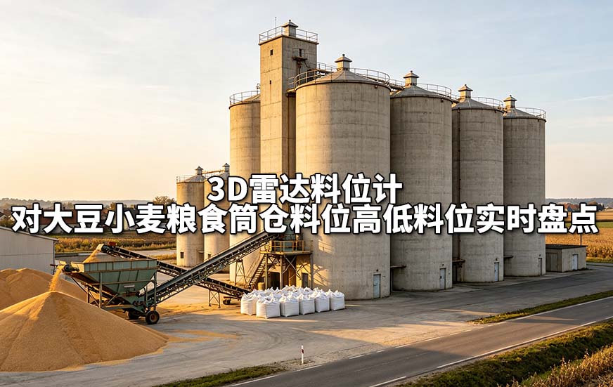 3D雷达料位计对大豆小麦粮食筒仓料位高低料位实时盘点