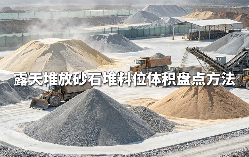 露天堆放砂石堆料位体积盘点方法
