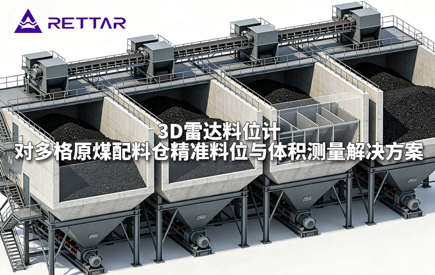 3D雷达料位计对多格原煤配料仓精准料位与体积测量解决方案 3D雷达料位计对多格原煤配料仓精准料位与体积测量解决方案
