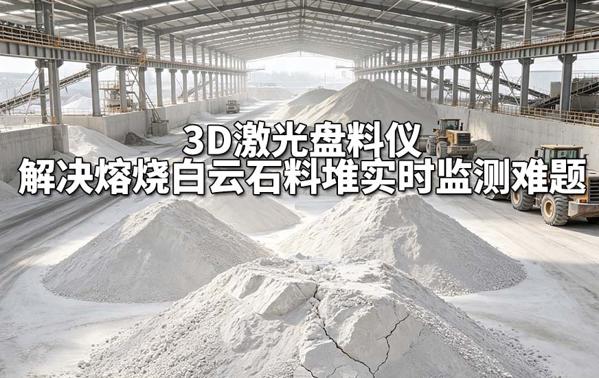 3D激光盘料仪解决熔烧白云石料堆实时监测难题 3D激光盘料仪解决熔烧白云石料堆实时监测难题