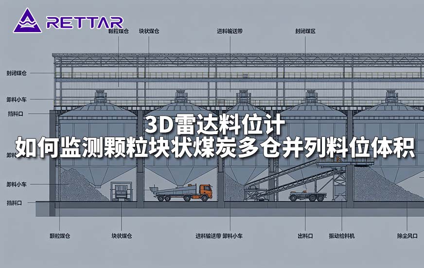 3D雷达料位计如何监测颗粒块状煤炭多仓并列料位体积 3D雷达料位计如何监测颗粒块状煤炭多仓并列料位体积